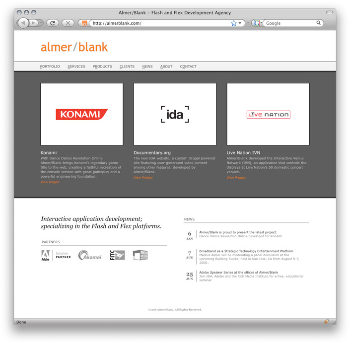 Almer/Blank Website Screenshot